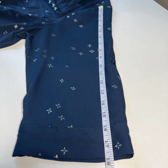 Torrid Women's Blouse Navy Blue - Silver Star Print Sheer Top Size 1 (1X/14-16) - Picture 6 of 10